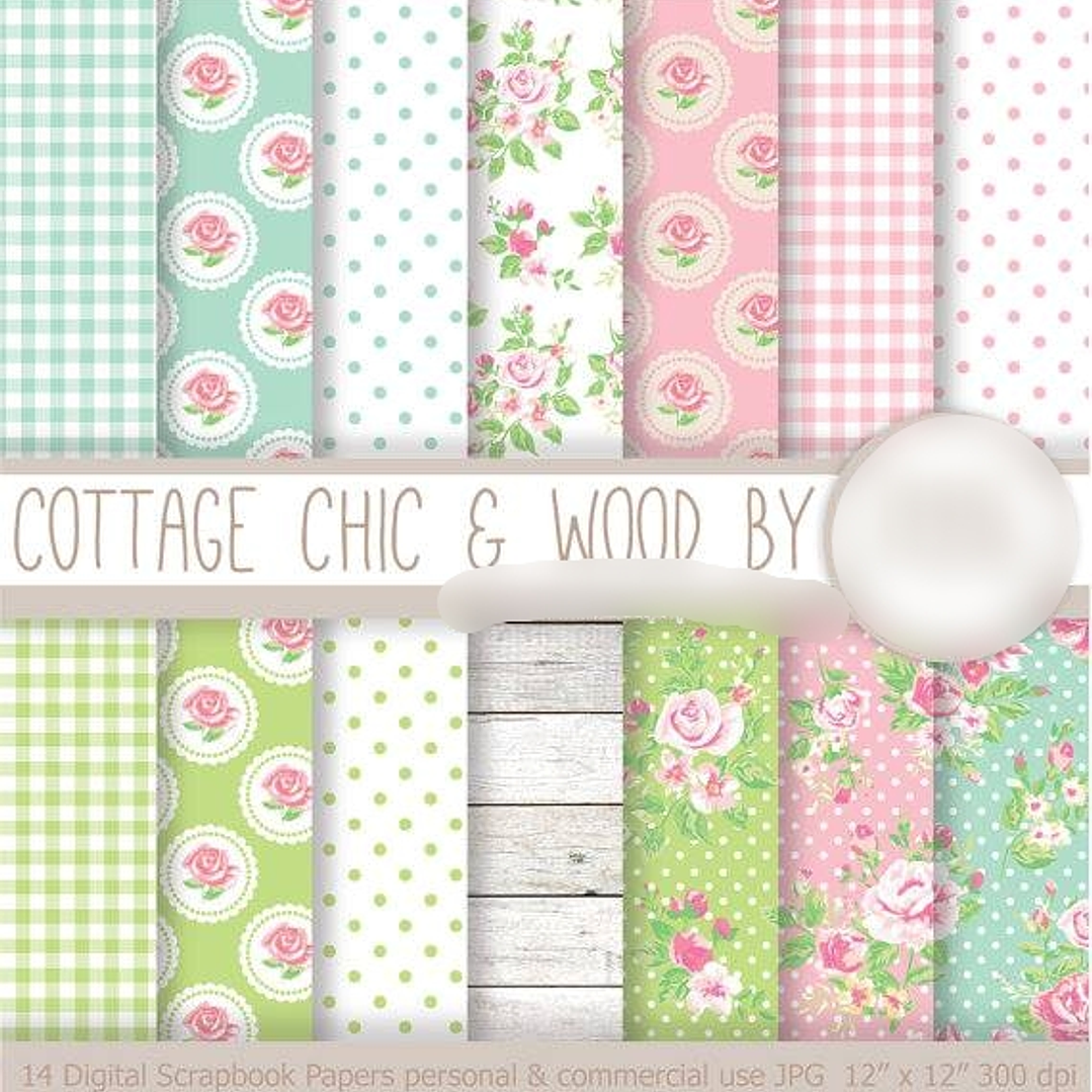 Kit Digital Papéis Casa de Campo Chique 1