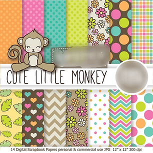 Kit Digital Papéis Macaquinho 