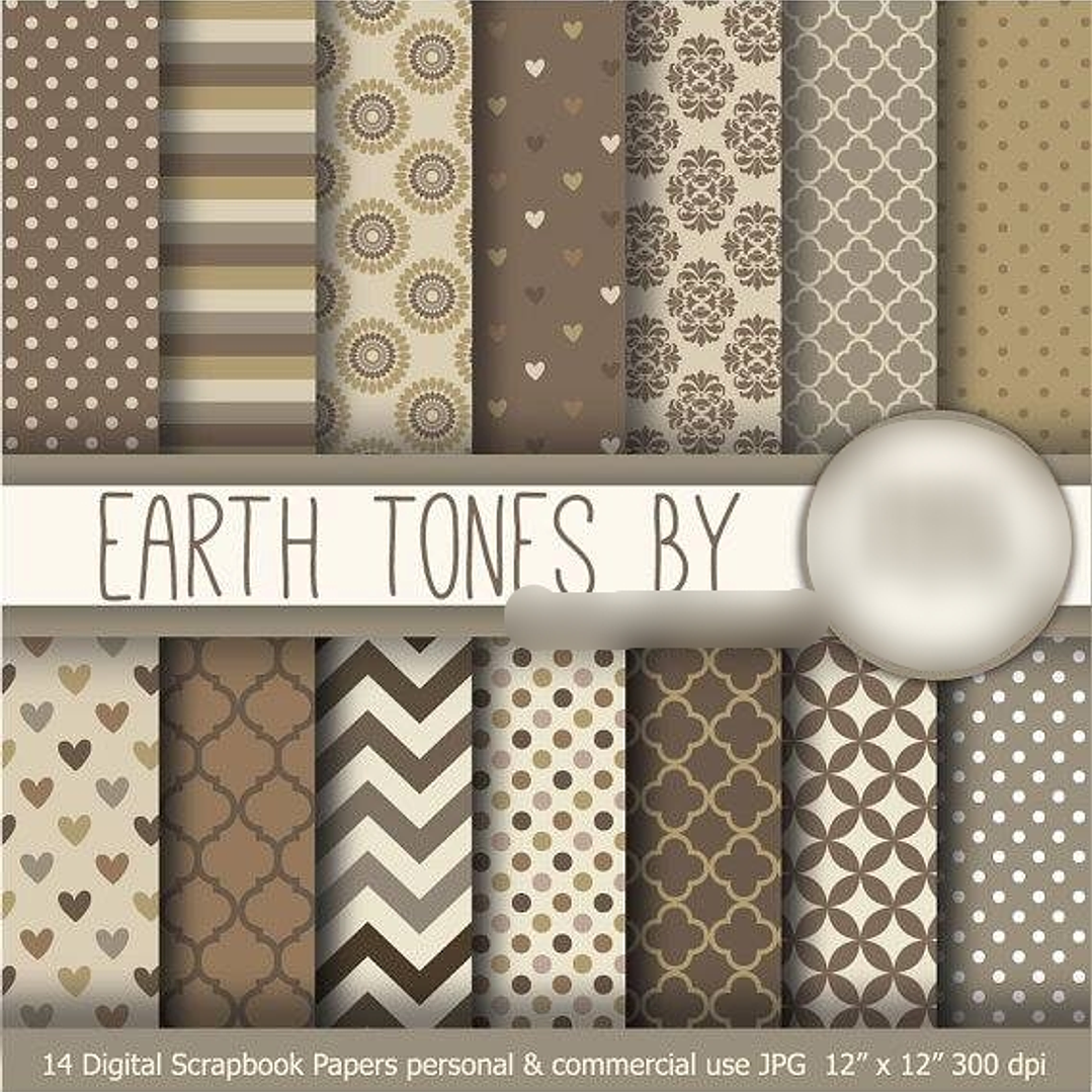 Kit Digital Papéis Tons de Terra  1