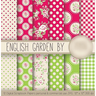 Kit Digital Papéis Flores de Gardênia 