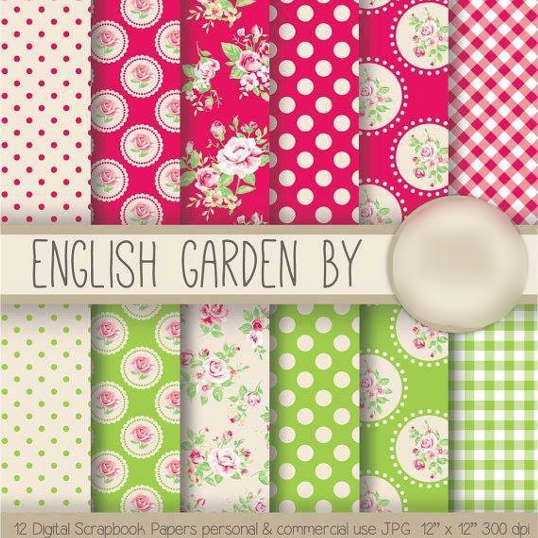 Kit Digital Papéis Flores de Gardênia  1