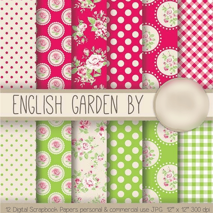 Kit Digital Papéis Flores de Gardênia  1