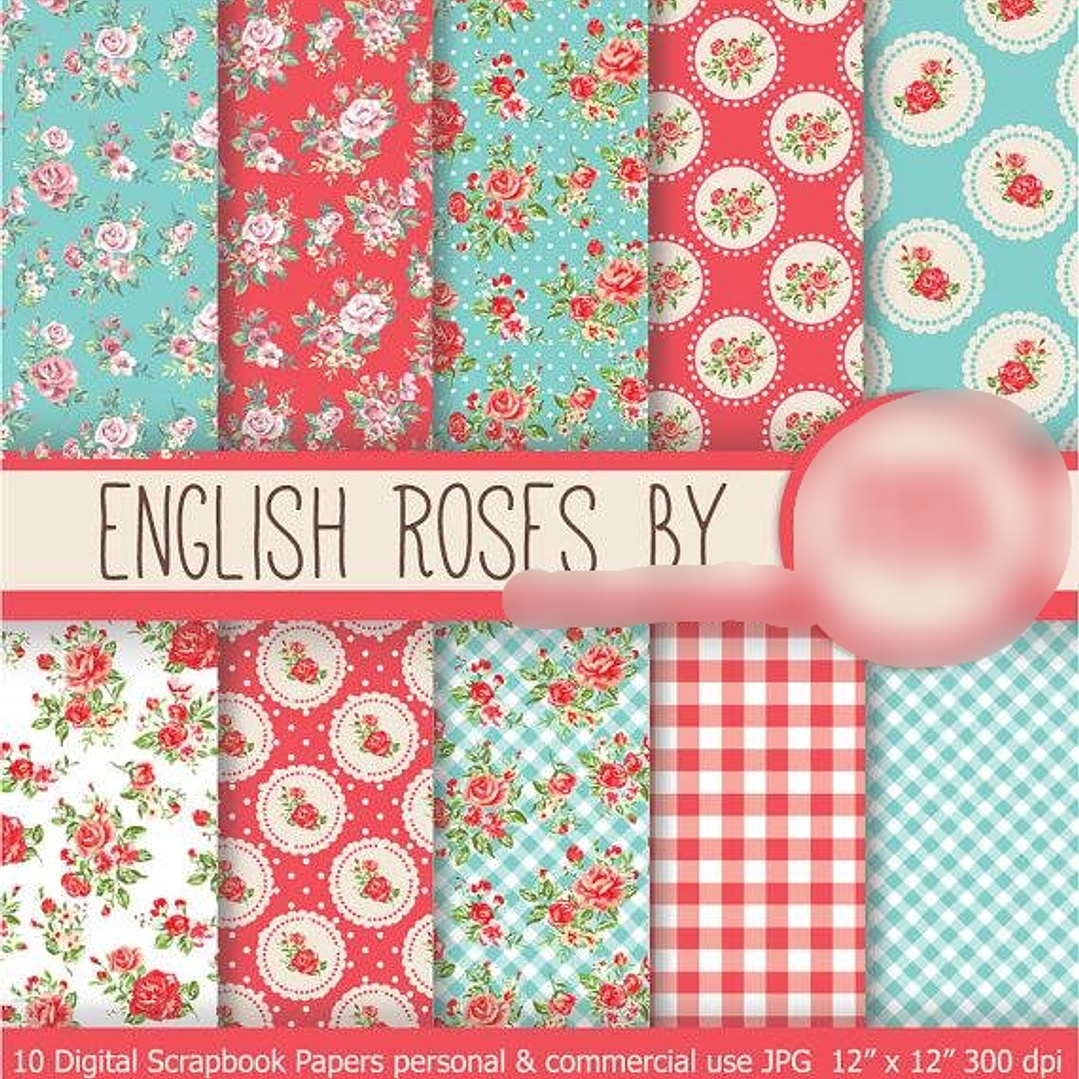 Kit Digital Papéis Rosas  1