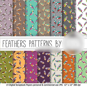 Kit Digital Papéis Penas