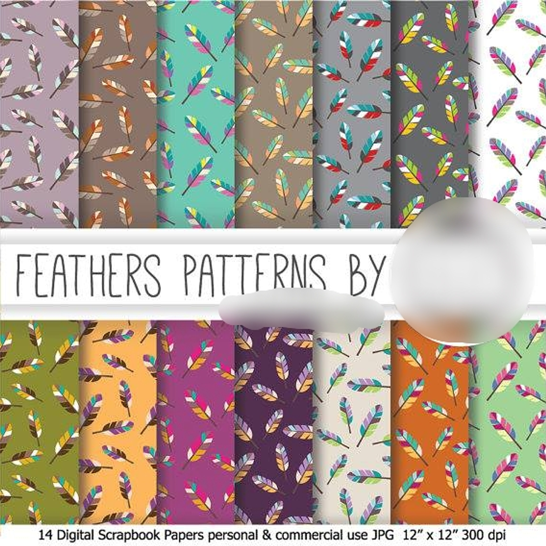 Kit Digital Papéis Penas 1