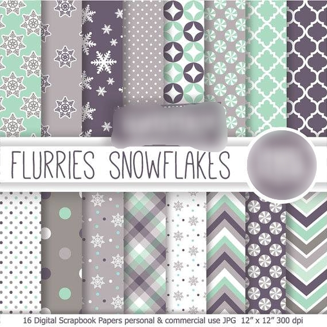 Kit Digital Papéis de Flocos de Neve 1