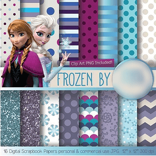 Kit Digital Papéis Frozen 