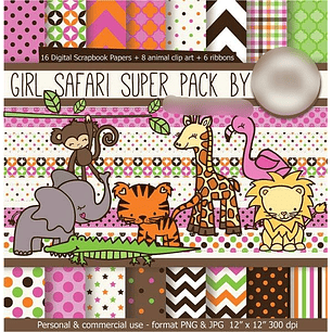 Kit Digital Safari Menina 