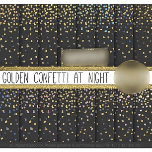 Kit Digital Papéis Confete Dourado à Noite