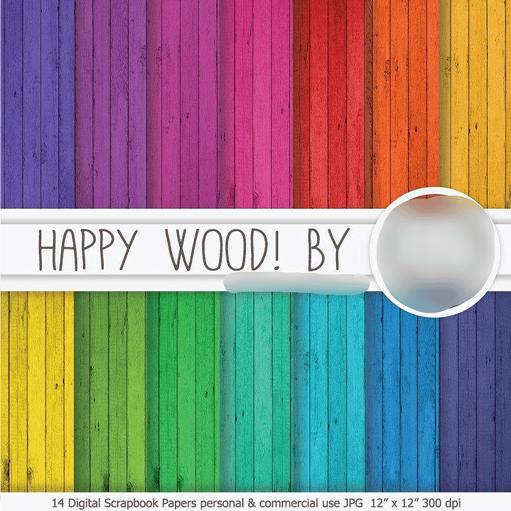 Kit Digital Papéis Madeira Feliz 1