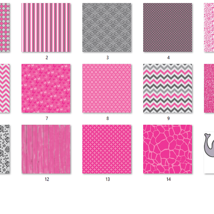 Kit Digital Papéis Rosa Quente Cinza 2