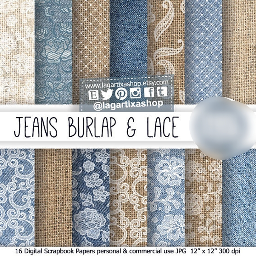 Kit Digital Papéis Jens Renda  1