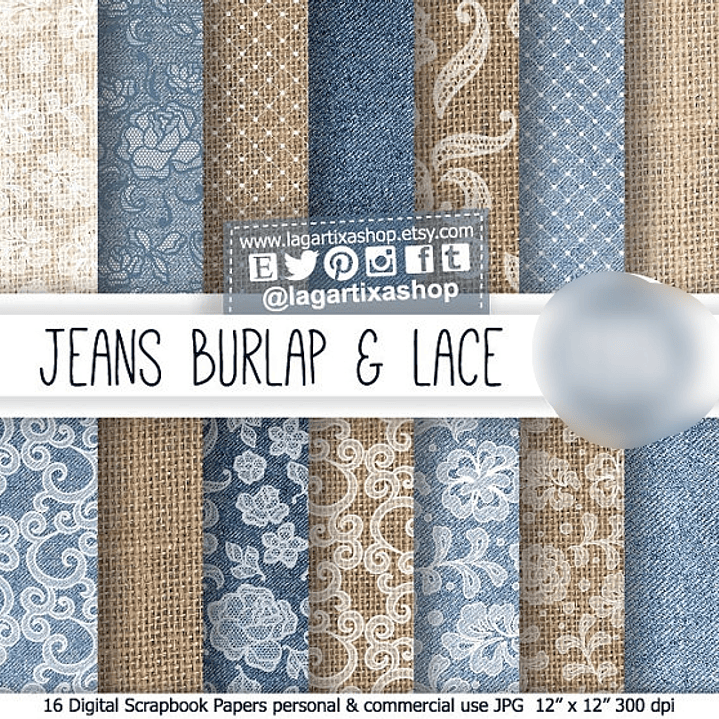 Kit Digital Papéis Jens Renda  1