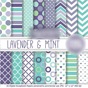 Kit Digital Papéis Lavanda 