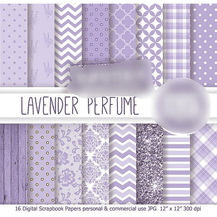 Kit Digital Papéis Lavanda Perfume 
