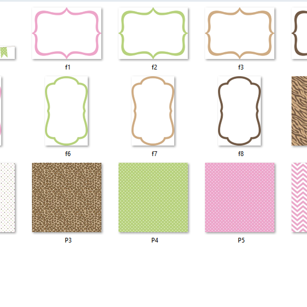 Kit Digital Molduras Feminina Verde limão e rosa 2