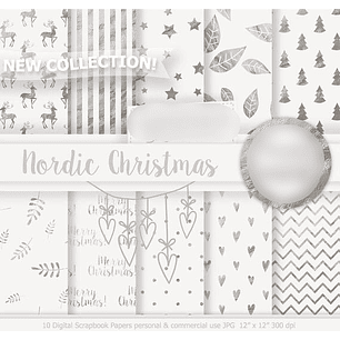 Kit Digital Papéis Natal Nórdico