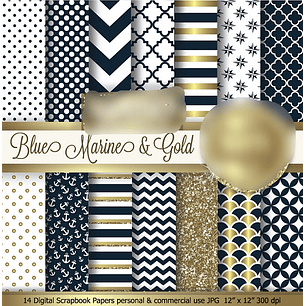 Kit Digital Papéis de Ouro 