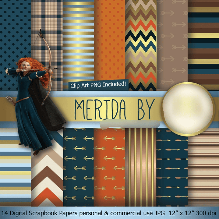 Kit Digital  Papéis Merida 1