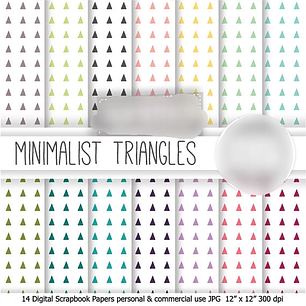 Kit Digital Papéis Triângulos Minimalistas 