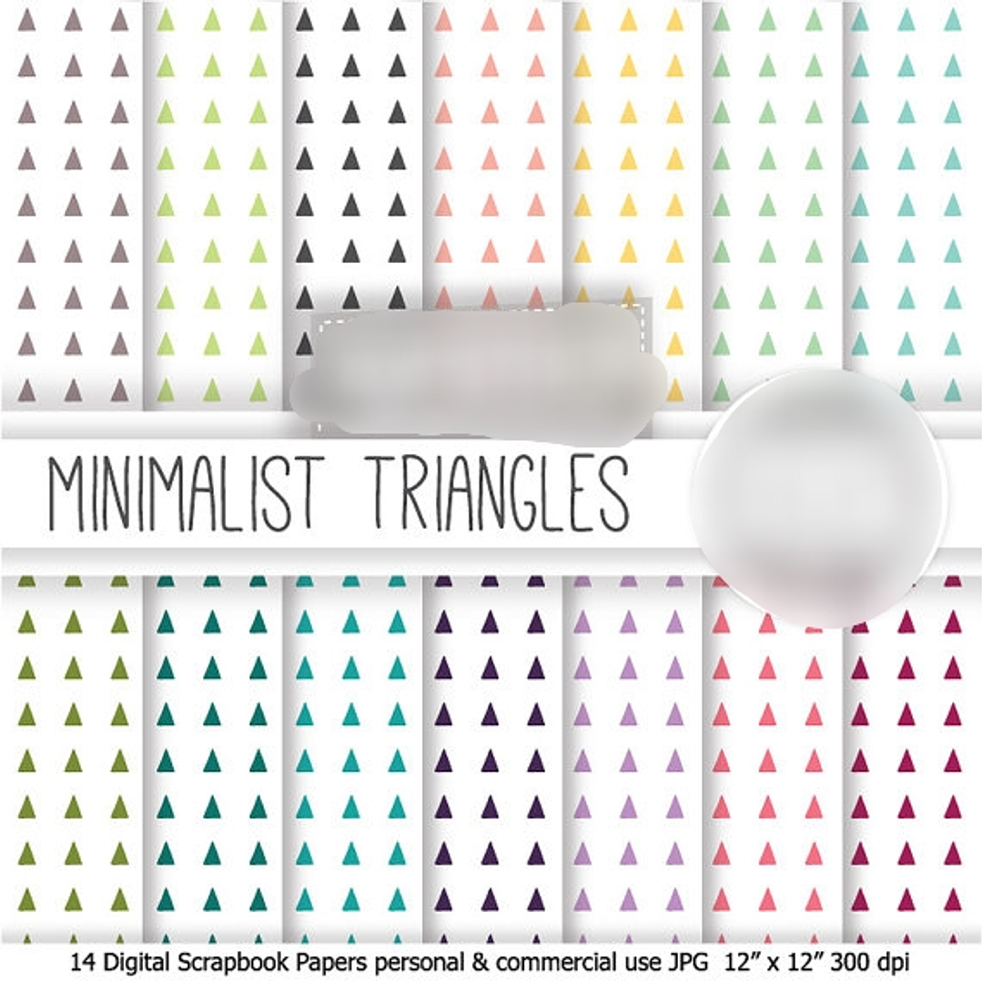 Kit Digital Papéis Triângulos Minimalistas  1