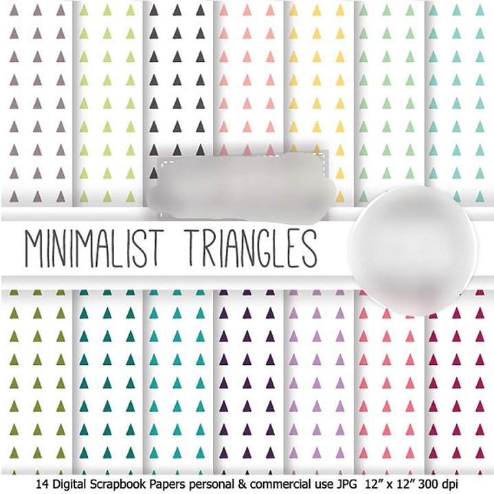 Kit Digital Papéis Triângulos Minimalistas  1