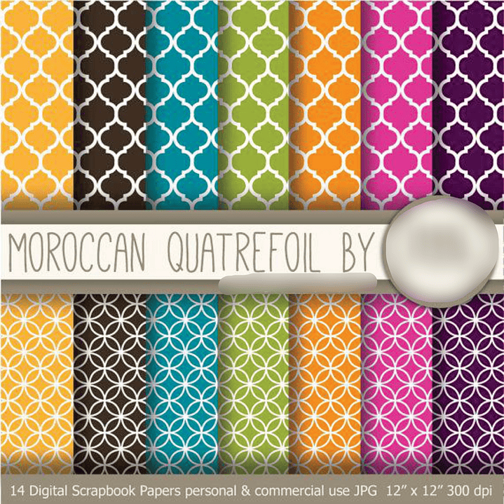 Kit Digital Papéis Trevo de Quatro Folhas Colorido 1