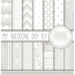 Kit Digital Papéis Dia do meu casamento