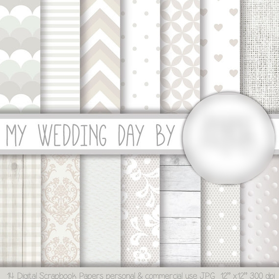 Kit Digital Papéis Dia do meu casamento 1