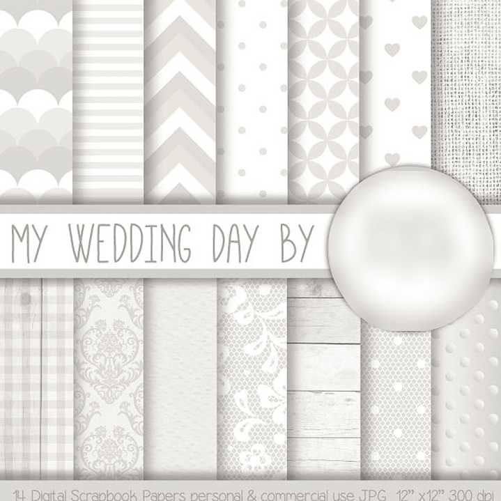 Kit Digital Papéis Dia do meu casamento 1