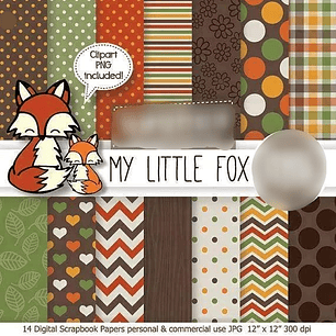 Kit Digital Papéis Raposinha 