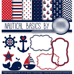Kit Digital Papéis Náutico 
