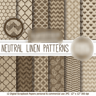 Kit Digital Papéis Padrões Neutros de Linha