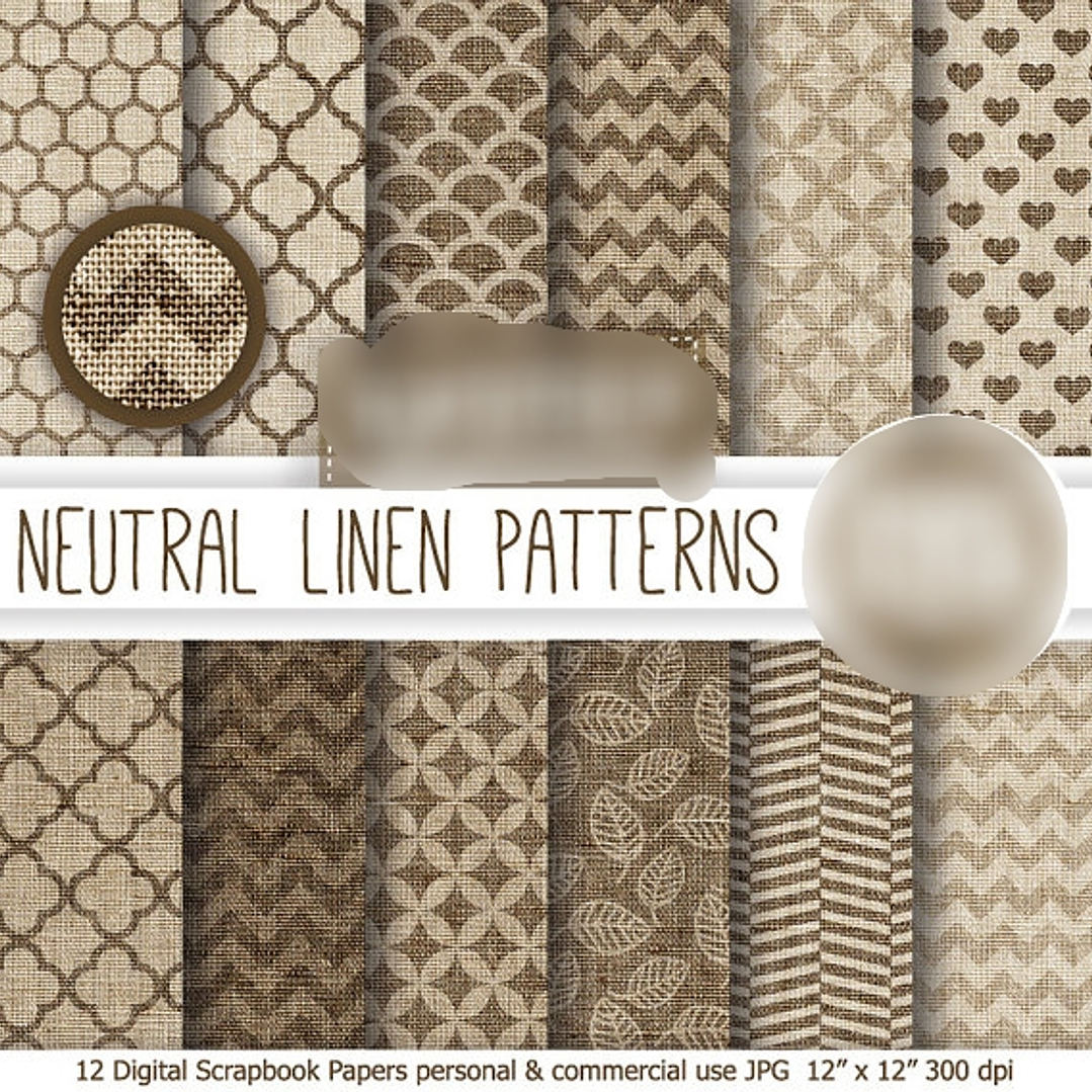 Kit Digital Papéis Padrões Neutros de Linha 1