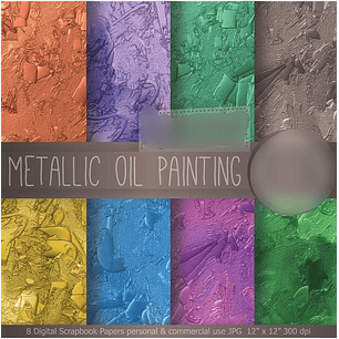 Kit Digital Papéis Oléo Coloridos