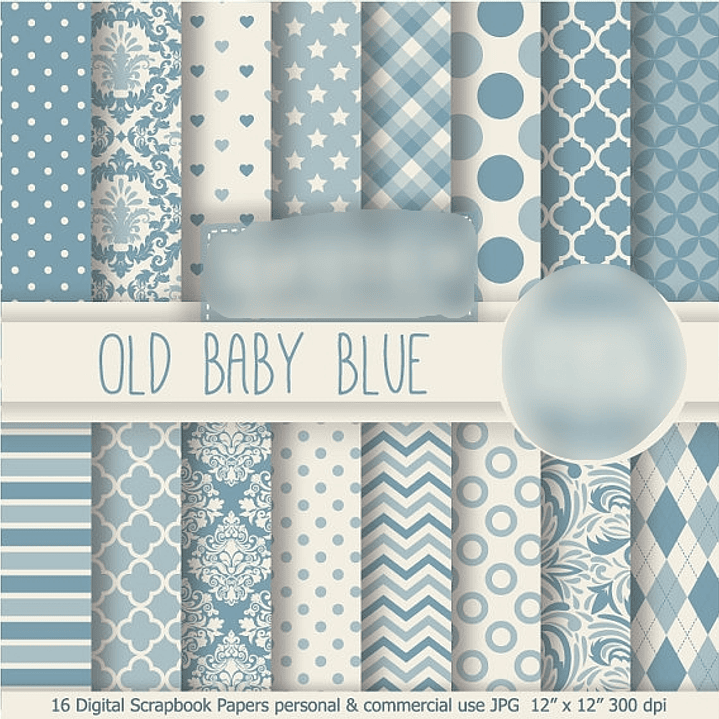 Kit Digital Papéis Velho Bebê Azul 1