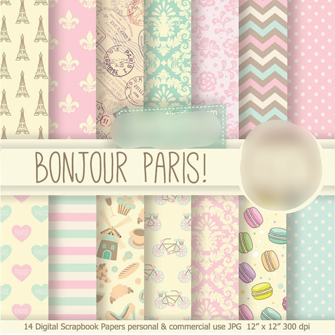 Kit Digital Papéis Paris  1