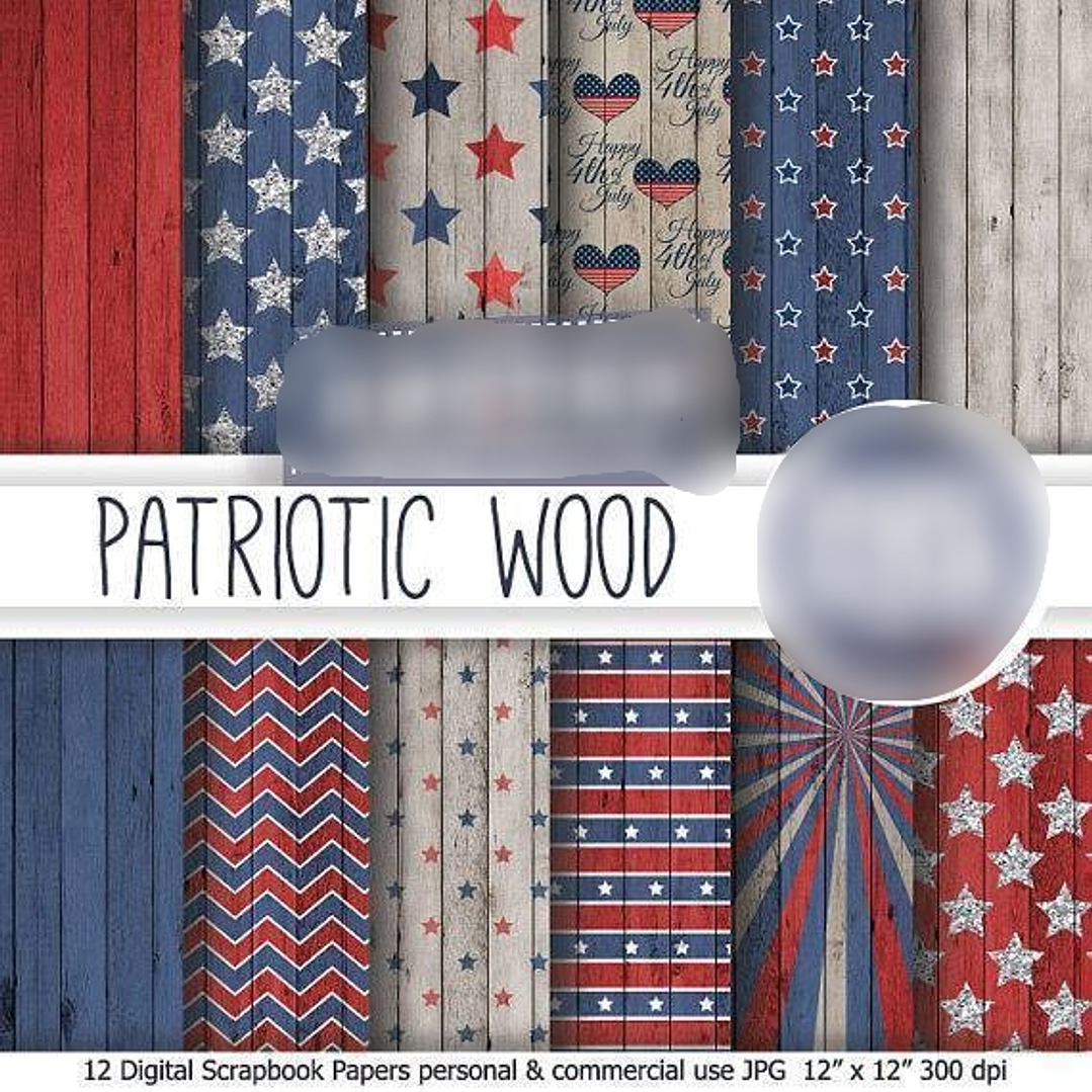 Kit Digital Papéis Madeira Patriótica 1