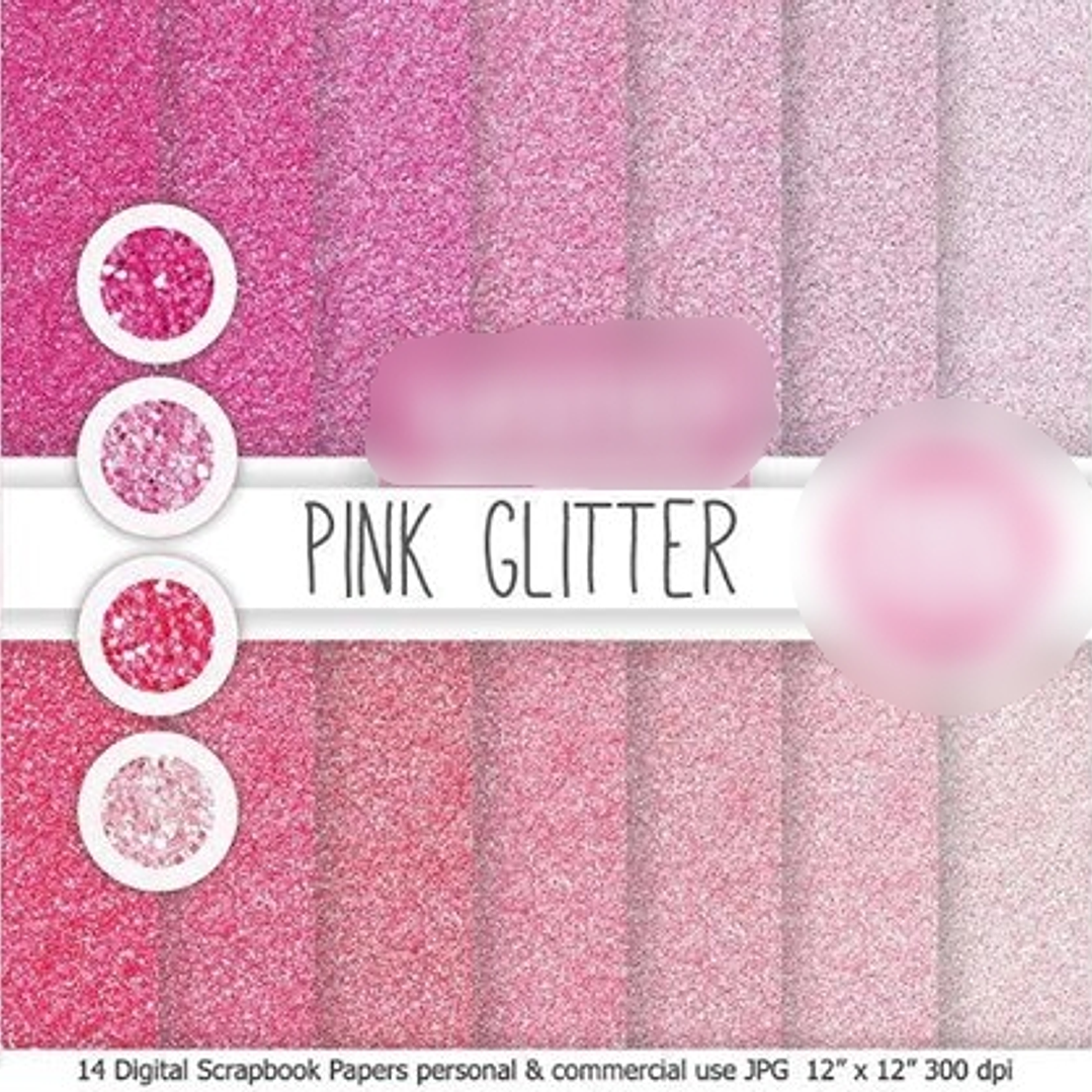 Kit Digital Papéis Glitter  1