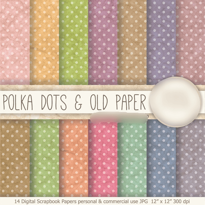 Kit Digital Papéis Bolinhas  1