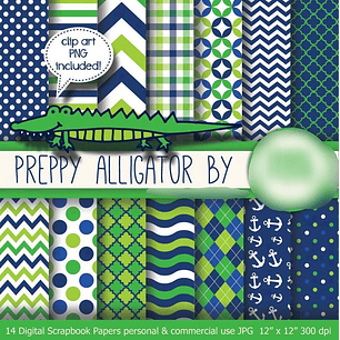 Kit Digital Papéis Jacaré 