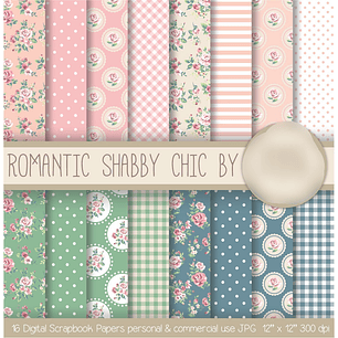Kit Digital Papéis Romântico Chic 