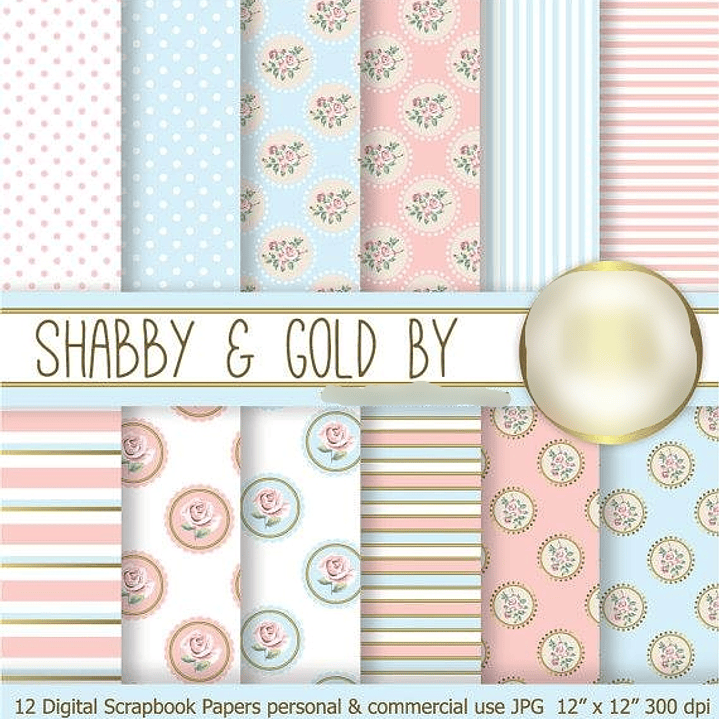 Kit Digital Papéis Gasto e Ouro  1