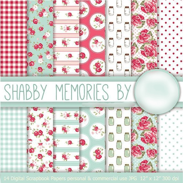 Kit Digital Papéis Memórias 1