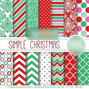 Kit Digital Papéis Natal Simples 