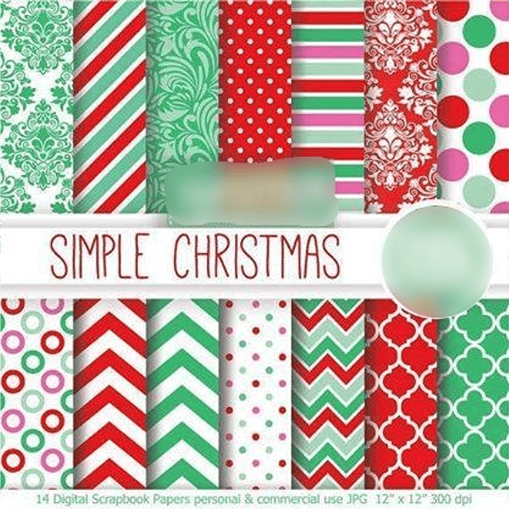 Kit Digital Papéis Natal Simples  1