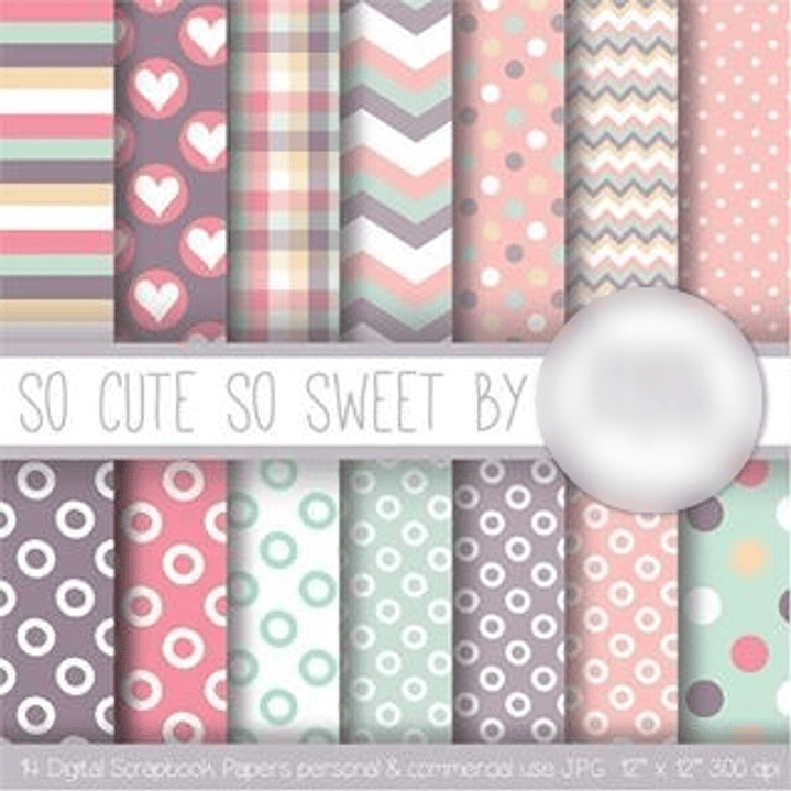Kit Digital Papéis Tão Fofo, Tão Doce  1
