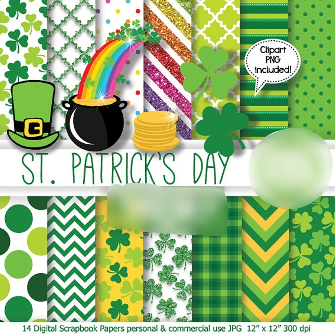 Kit Digital Papéis Dia de São Patrício  1