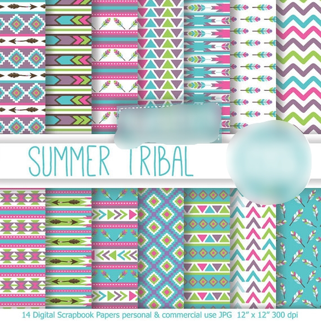 Kit Digital Papéis Tribal 1
