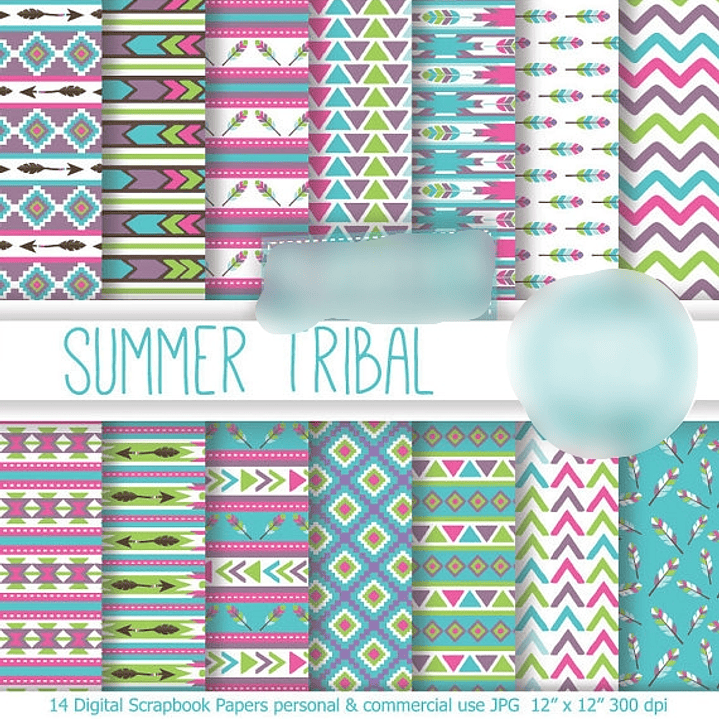 Kit Digital Papéis Tribal 1